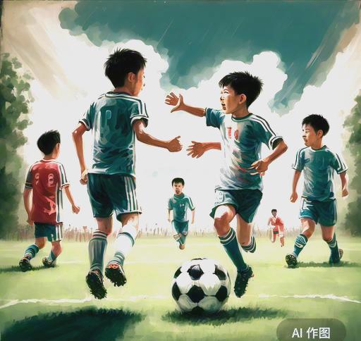 运动员们在足球场上正尽情释放自己的能量 运动员们在足球场上正尽情释放自己的能量